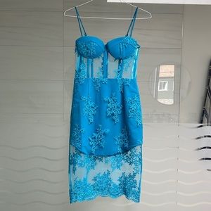 Brand new, bright aqua blue NBD dress